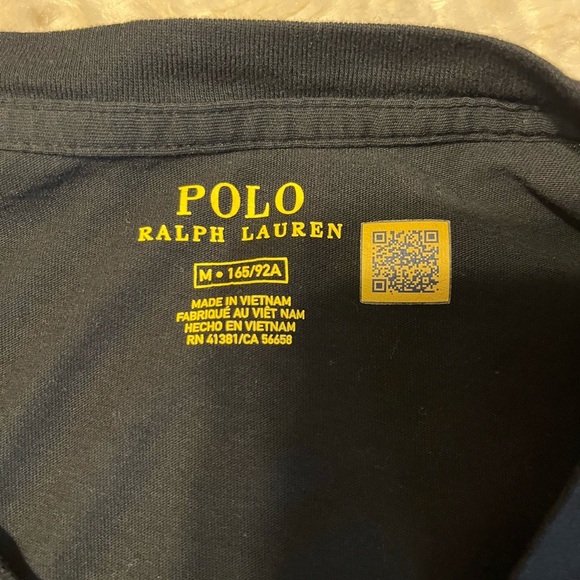 Polo by Ralph Lauren Black Long Sleeve Tee Size Medium - Picture 3 of 3